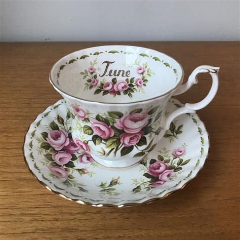 Royal Albert June Roses Tea Cup And Saucer Flower Etsy Tea Cups Royal Albert Tea Cup Tea