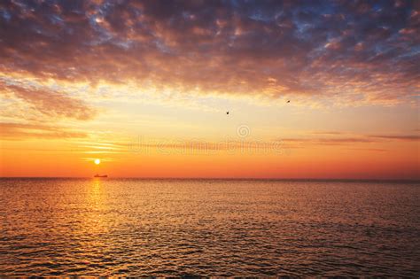 Beautiful Cloudscape And Sunrise Over The Sea Stock Photo Image Of