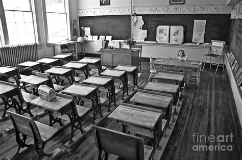 Pioneer Classroom Black And White Photograph By Valerie Garner