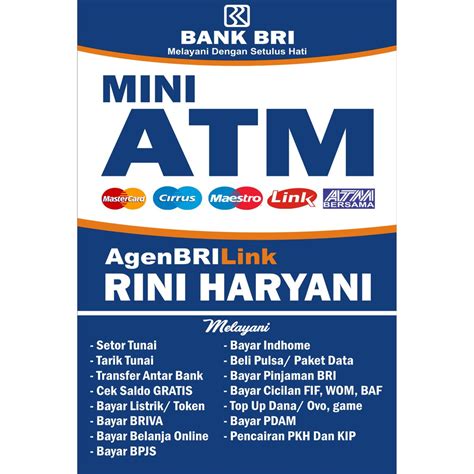 Stiker Brilink Atau Stiker Mini ATM BRi Untuk Ditempel Pada Kaca Besi