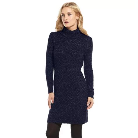 Apt 9® Lurex Turtleneck Sweaterdress Womens