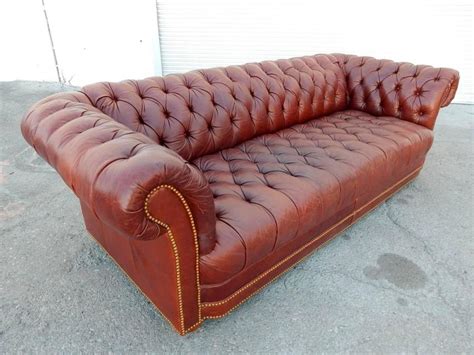 Vintage Distressed Oxblood Leather Chesterfield Sofa At 1stdibs