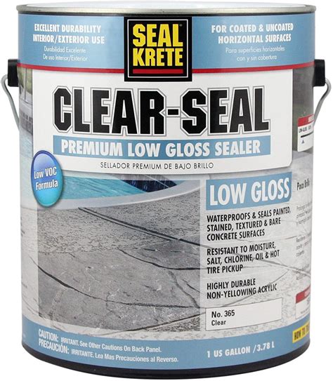 Seal-Krete 365001 Clear-Seal Premium Low Gloss Sealer, Gallon, Clear