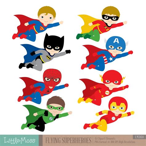 Flying Superhero Clipart Superheroes Kids Clipart Superheld