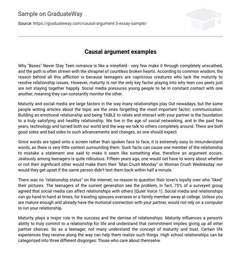 ⇉causal argument examples essay example graduateway