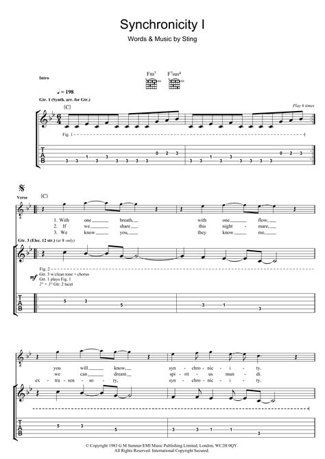 Synchronicity I By The Police Guitar Tab Guitar Instructor