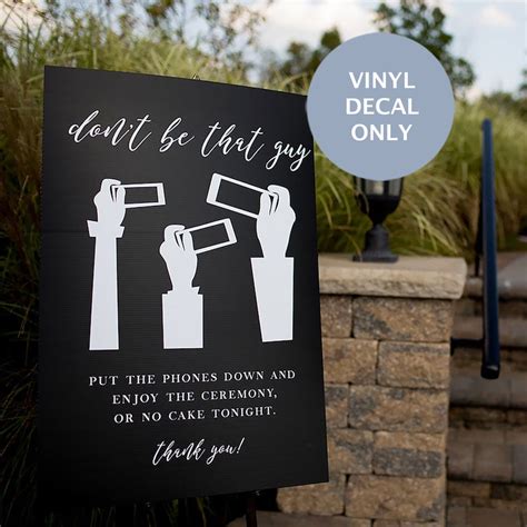 Unplugged Ceremony Sign Wedding Sign Decals No Phone Sign Etsy New