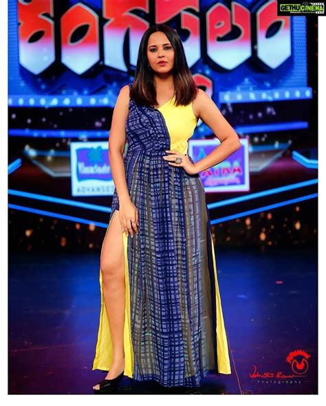 Actress Anasuya Bharadwaj 2018 Latest Cute Hd Stills Gethu Cinema Blue Dresses Actresses