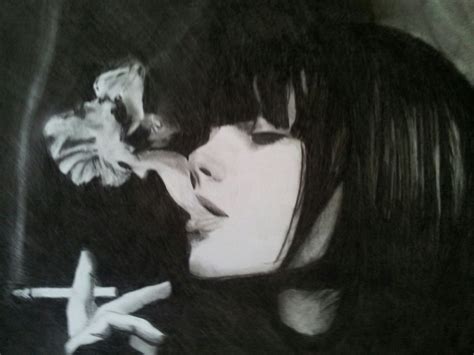 Smoking Girl Charcoal Drawing Jens Curtius By Jenscurtius On Deviantart