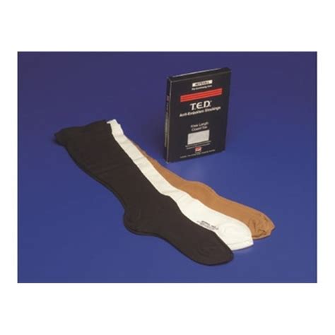 Ted Anti Embolism Stockings Knee High Hose Large Regular White Closed Toe 4280 Walmart