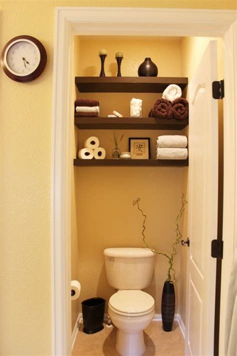35 Smart DIY Storage Ideas For Tiny Bathroom | HomeMydesign Not only the size of the bathroom, but the colour of the tiles can be.