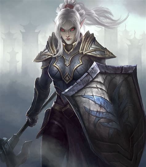 Female Dark Elf Drow Warrior Paladin Cleric Pathfinder Dnd 5e D20