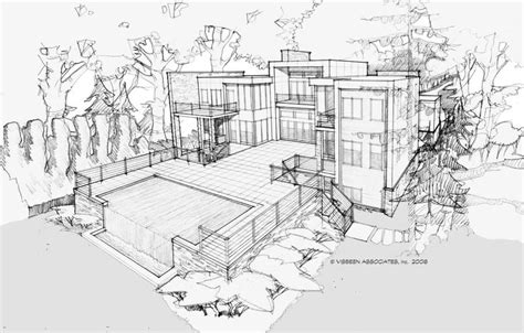 Back Rendering Modern Contemporary House Plans Contemporary House