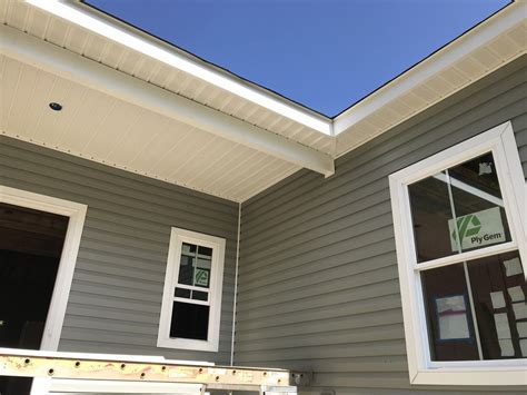 The Front Porch Ceiling With The Completed Fascia And Soffit