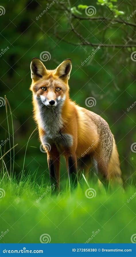 Red Fox Hunting In Wildlife Scene Animals Wildlife Stock Illustration