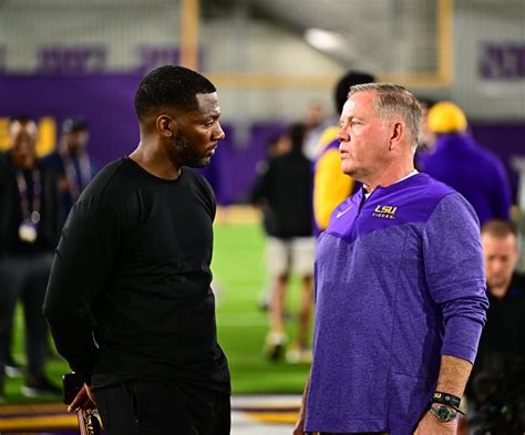 Watch Lsu Football Coach Brian Kelly Says Hes Not Focused On Filling Defensive Line Coaching