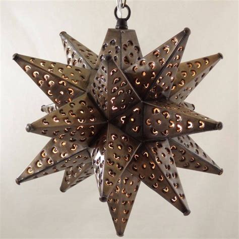 Moravian Star Light Flower Pierced Tin Bronze 12 Etsy Moravian Star