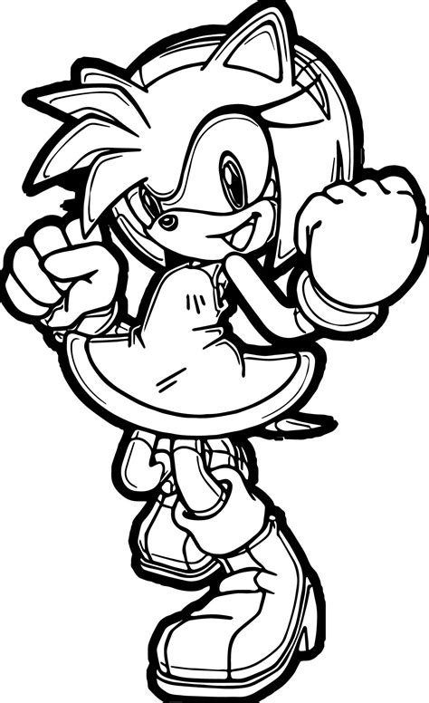 Amy Rose Coloring Pages Printable