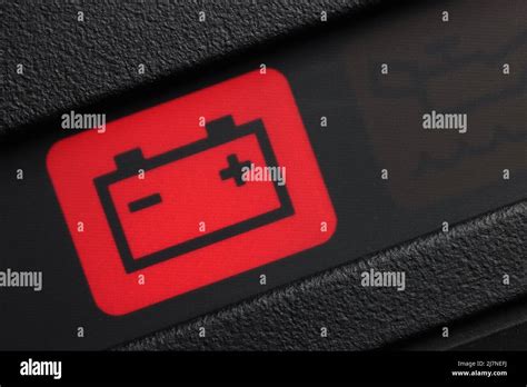 Battery Warning Light In Car Dashboard Stock Photo Alamy