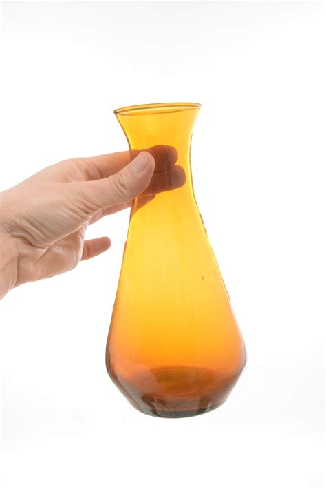 Vintage Amber Glass Bud Vase Etsy