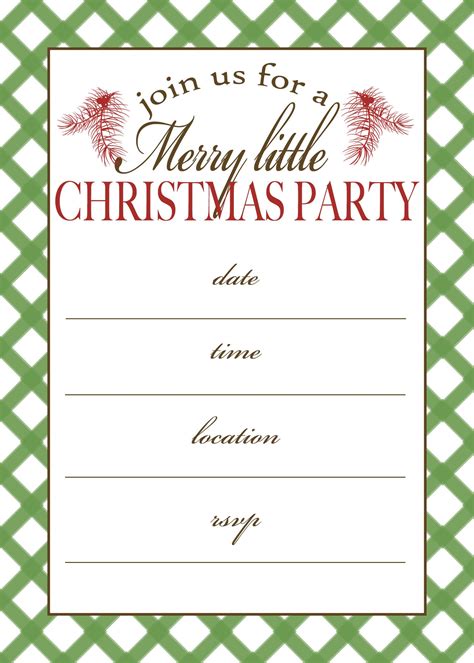 Free Printable Christmas Party Invitation Free Printable Xmas And Craft