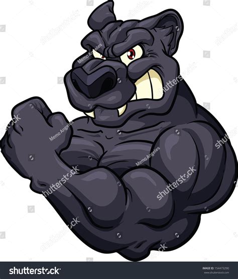 Black Panther Mascot Vector Clip Art Illustration All In A Single