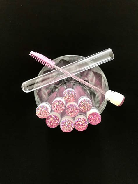 Bubblegum Pink Glitter Lash Extension Brush Spoolie Tubo Etsy