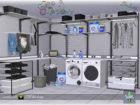 The Laundry Shelving The Sims 4 Cataloginterior Decoration En 2020