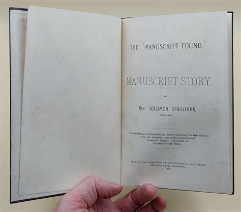 the manuscript found manuscript story by spaulding solomon good hardcover 1910 leakey s