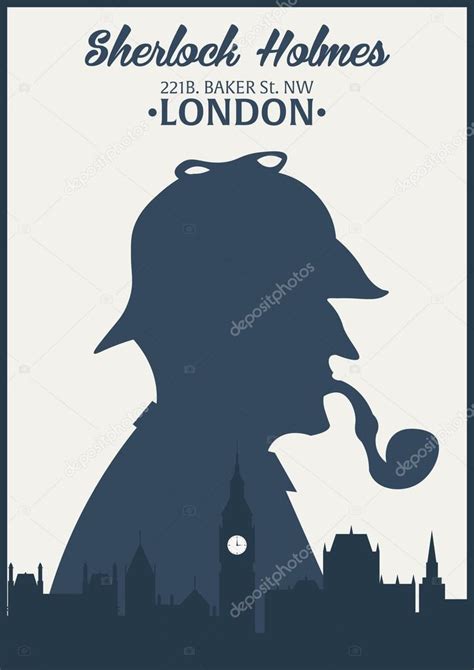 Póster De Sherlock Holmes Ilustración De Detective Ilustración Con