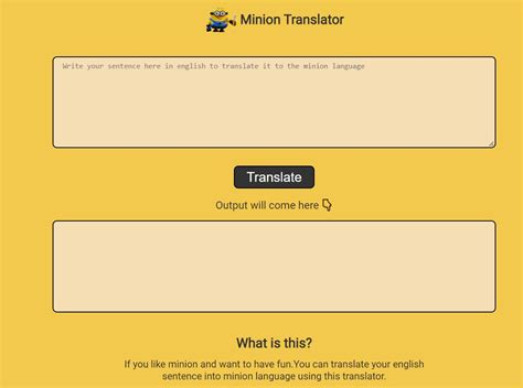 Github Rkshaw20minion Translator It Is An Website That Translate