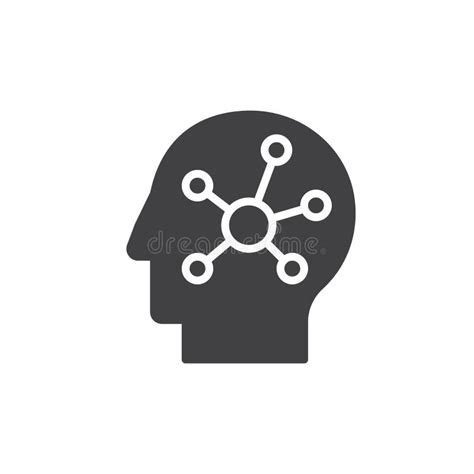 Mind Map In A Head Icon Vector Filled Flat Sign Solid Pictogram