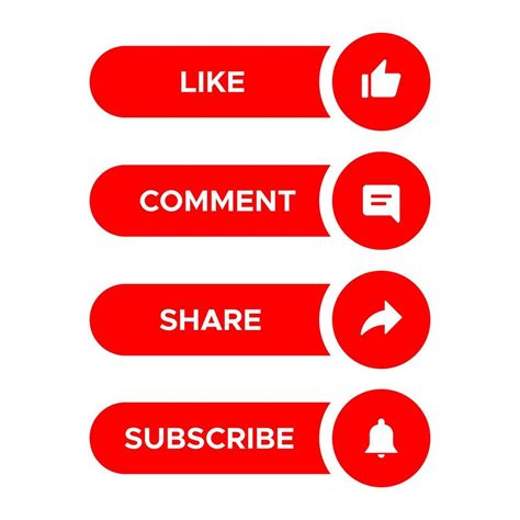 Like Comment Share And Subscribe Button Icon Set Collection In Bar
