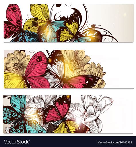 Choose from thousands of designs and create your perfect card today! Business cards set with butterflies and flowers Vector Image