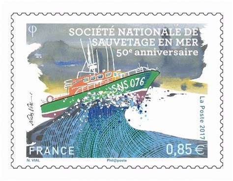 Courrier, colis, bureaux de poste, tarifs. 50 ans de la SNSM : un timbre anniversaire hommage édité ...