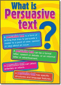 All of these are designed to assist in helping children grow in persuasive writing competence. Persuasive text posters - R.I.C. Publications | Persuasive ...