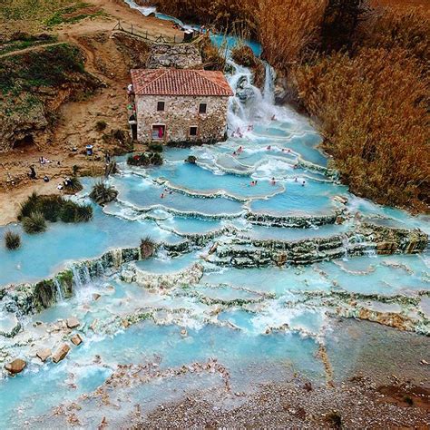 The Termal Springs Of Saturnia Tuscany At The Waterfalls Of Mulino R