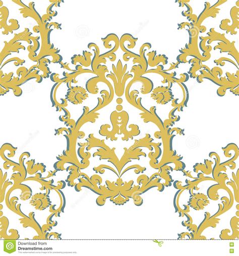 Vector Baroque Damask Ornament Pattern Element Stock Vector