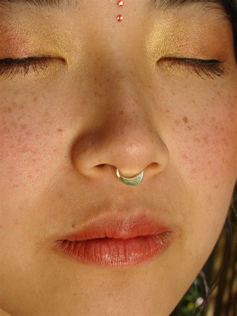septum piercing gold septum crescent moon setum ring nose etsy nose ring body jewelry nose