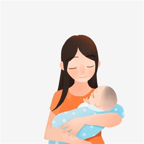 Mother Holding Baby Clipart Png Images Cartoon Mother Holding A Child