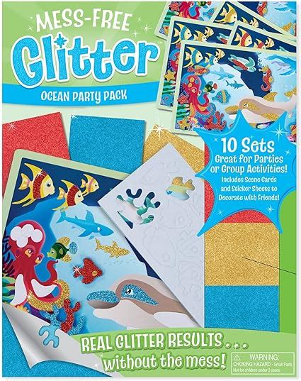 Melissa And Doug Mess Free Glitter Ocean Party Pack 10 Sets