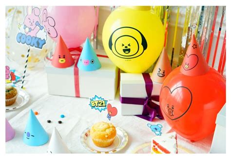 Bts Bt21 Official Party Balloons Etsy