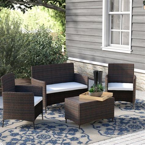 Shop.alwaysreview.com has been visited by 1m+ users in the past month 4 Piece Rattan Deep Sofa Seating Group with Cushion ...