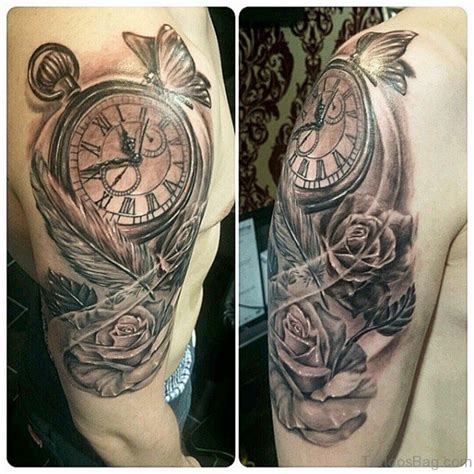 65 Perfect Clock Tattoos On Shoulder