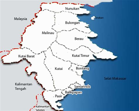 Gambar Peta Kalimantan Utara Beserta Kabupaten Dan Kota Tarunas
