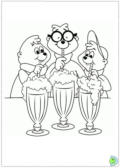 The famous chipettes in color. Alvin and the Chipmunks coloring page- DinoKids.org