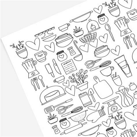 It never goes out of style, makes small work areas look. Kitchen Baking & Appliances Coloring Page Digital ...