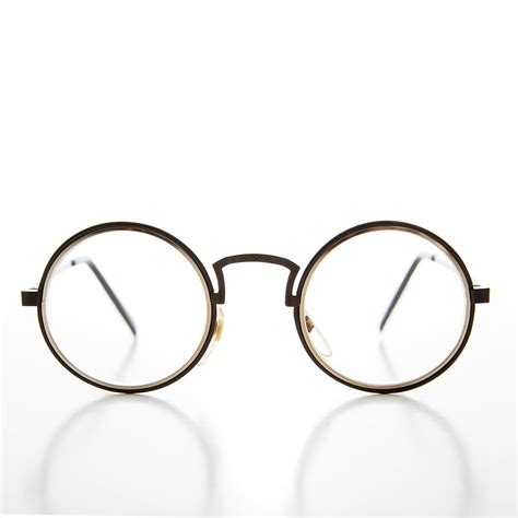 Vintage Round Clear Lens Pretend Eye Glasses Oreo Sunglass Museum