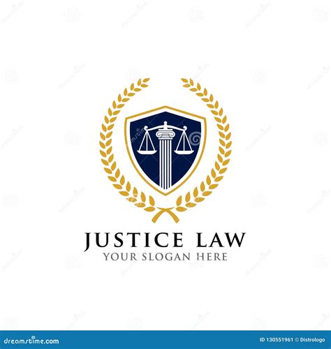 Justice Law Badge Logo Design Template Emblem Of Attorney Logo Vector