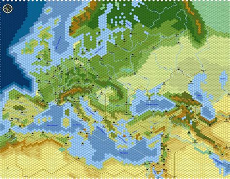 Hexmap Of Medieval Europe 50km Scale Rtabletopresources